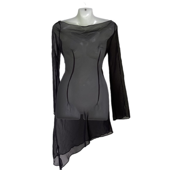 Vintage Witchy Dark Fairy Gothic Vamp Floaty Chiffon Top - XS - Picture 5 of 6